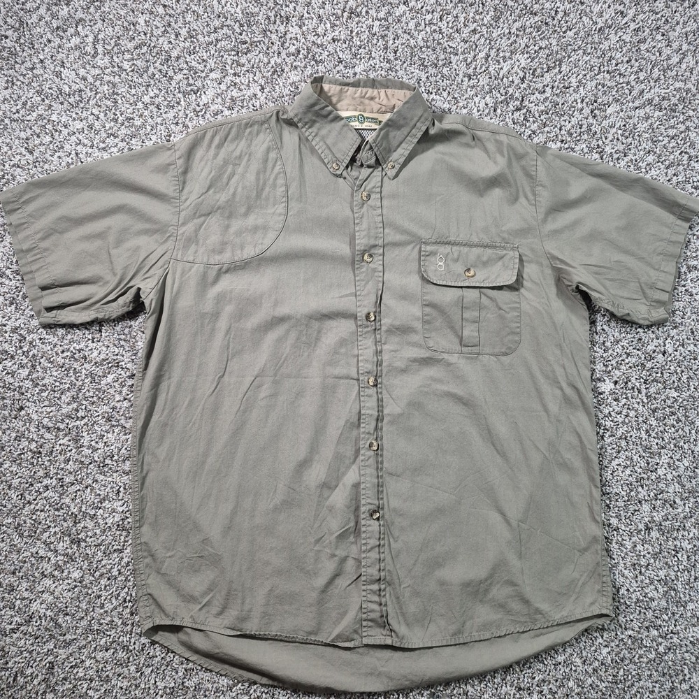 Bob Allen Shooting Shirt Left Handed Button Up Men's Size Large Light Green/Gray